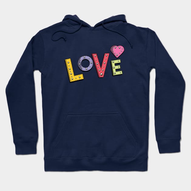 Cute Love Patch with Heart Hoodie by SLAG_Creative